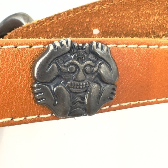 Vintage Ann Taylor Western Leather Concho Belt Womens Medium Southwest Tribal - Picture 7 of 14